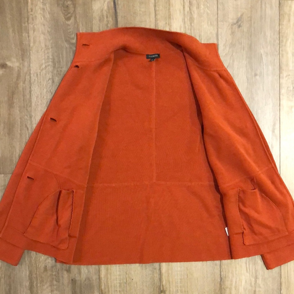 TALBOTS Women's Orange Cardigan Sweater Jacket - Picture 5 of 10